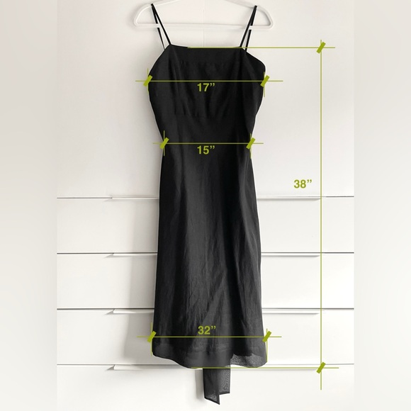 Deane & White Vintage Square Neck Cottagecore Black Linen Dress - Picture 9 of 9